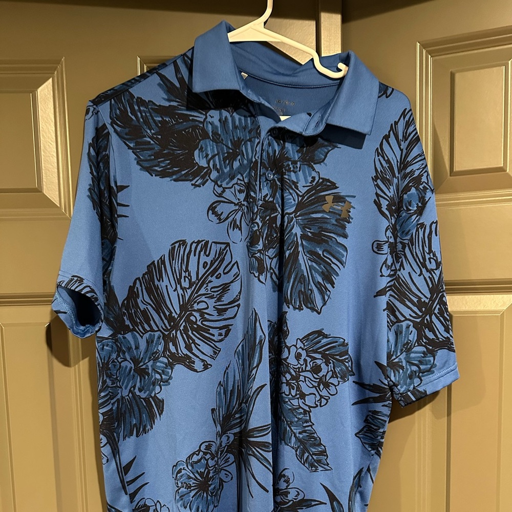 Under Armour Playoff Polo Shirt Blue Mens L
